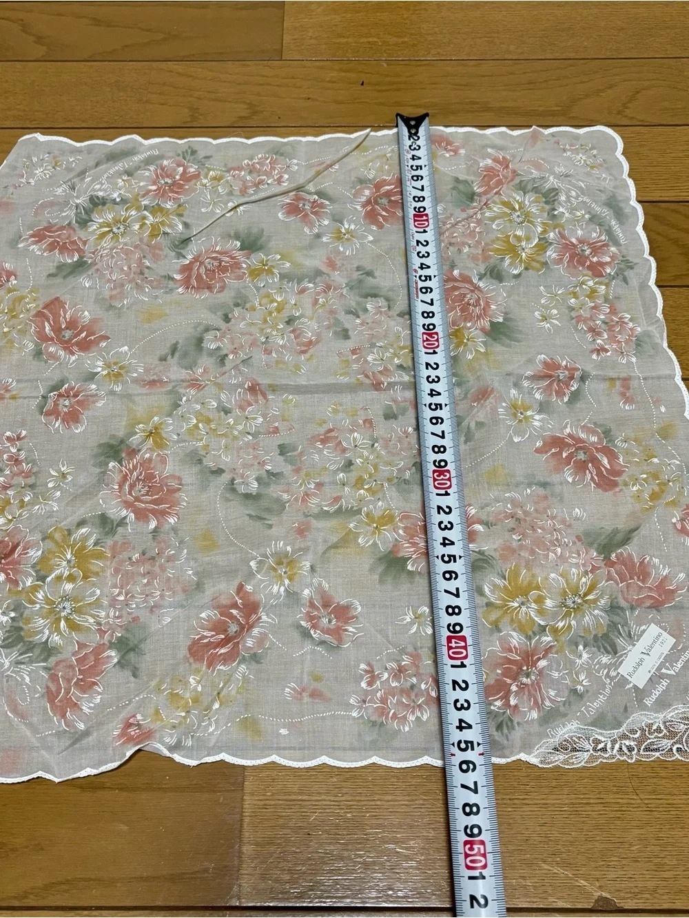 Rudolf Valentino Multicolor Floral Cotton w/Lace Handkerchief/Bandana/Scarf